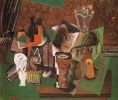 Still-Life-with-Cards-Glasses-and-a-Bottle-of-Rum-Vive-la-France-[1914]